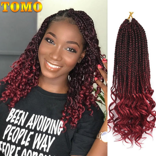 Box Braids Curly Ends Synthetic Crochet - Braids Hair N More